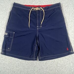 Polo Ralph Lauren Shorts Mens XL Blue Swim Board Trunks‎ Cargo Pocket Bellagio